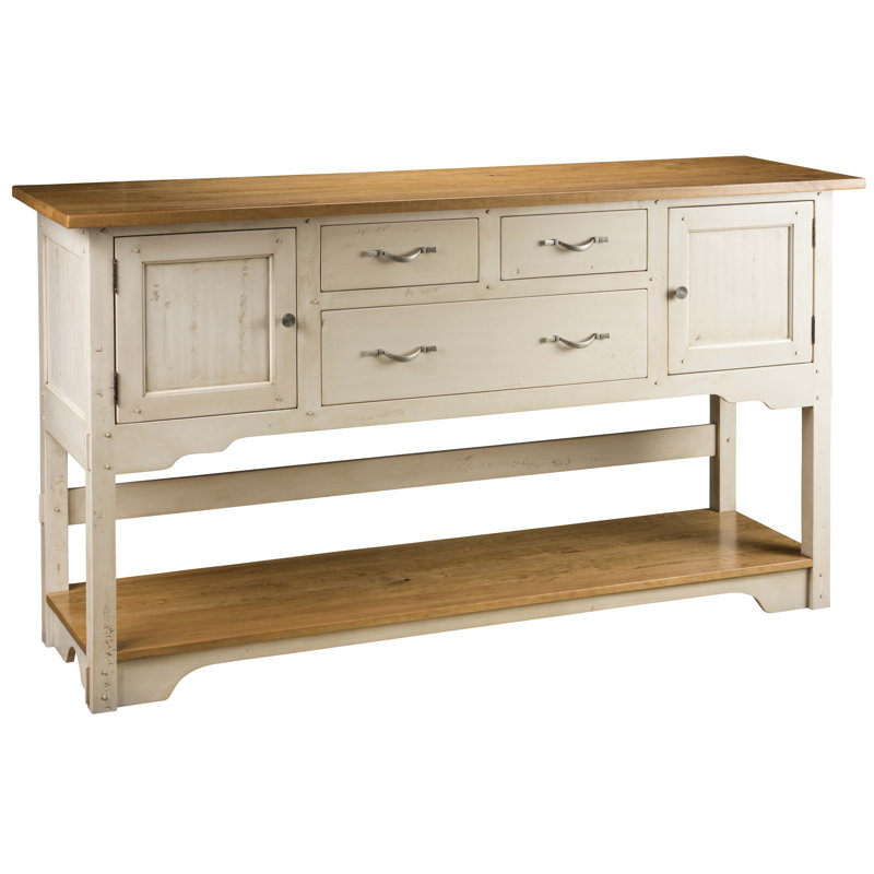 MacKenzieDow 72" Wide Cherry Wood Buffet Table Wayfair